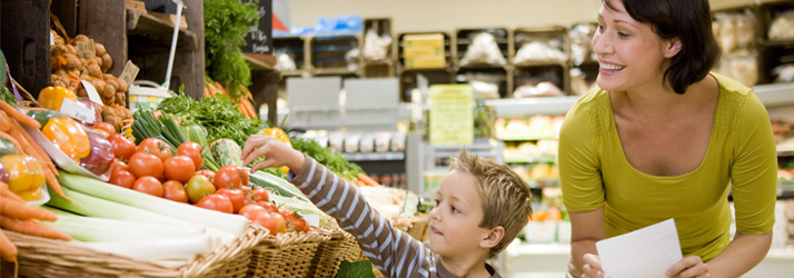 Chiropractic Carmichael CA Kid at Grocery Store with Mom